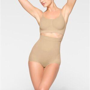 Skims Barely There High Waisted Brief Clay Womens Size XXS